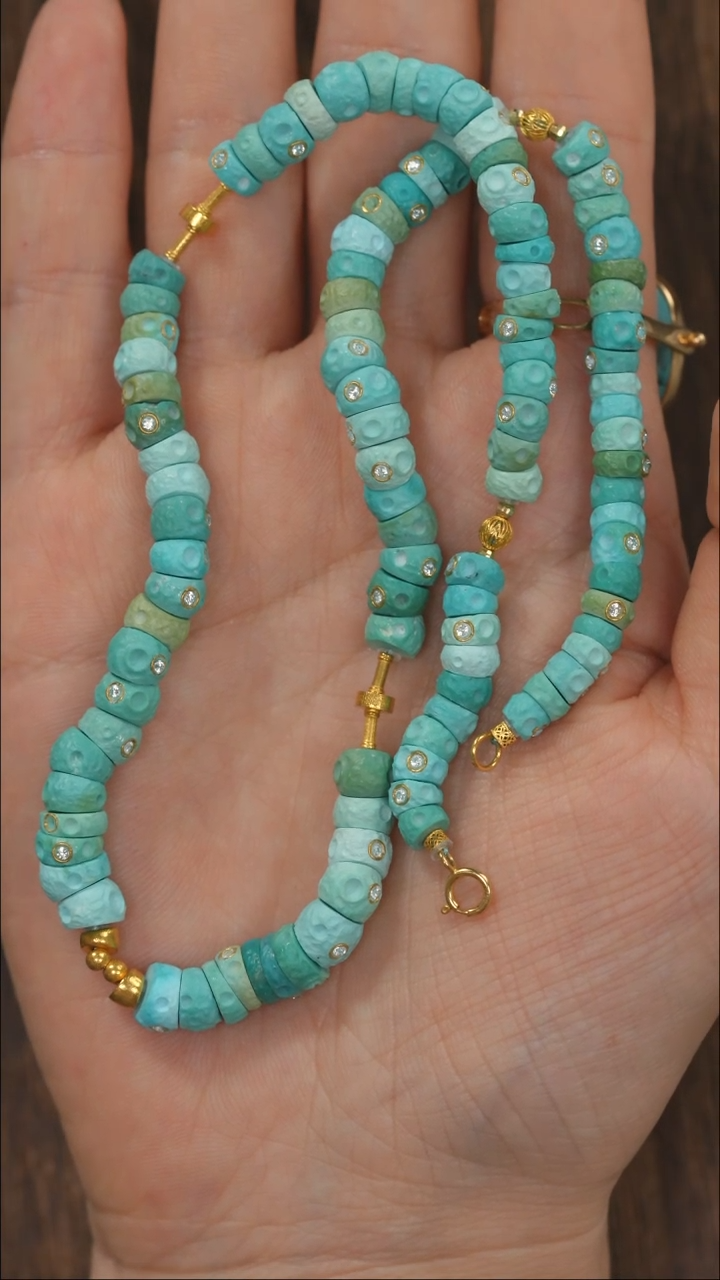 【闪购商品】绿松石项链18K金镶嵌1