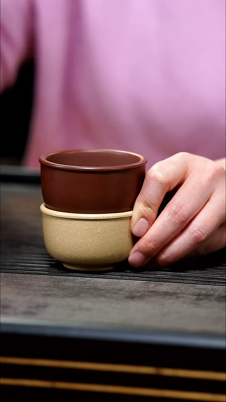 【闪购商品】紫砂茶杯双色静心杯套组2个杯子