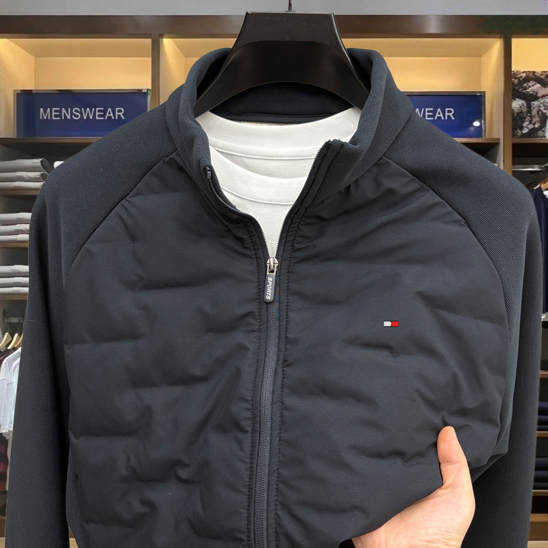 汤米希凯利美式立领夹克棉服男款秋冬季轻薄保暖时尚百搭男装外套