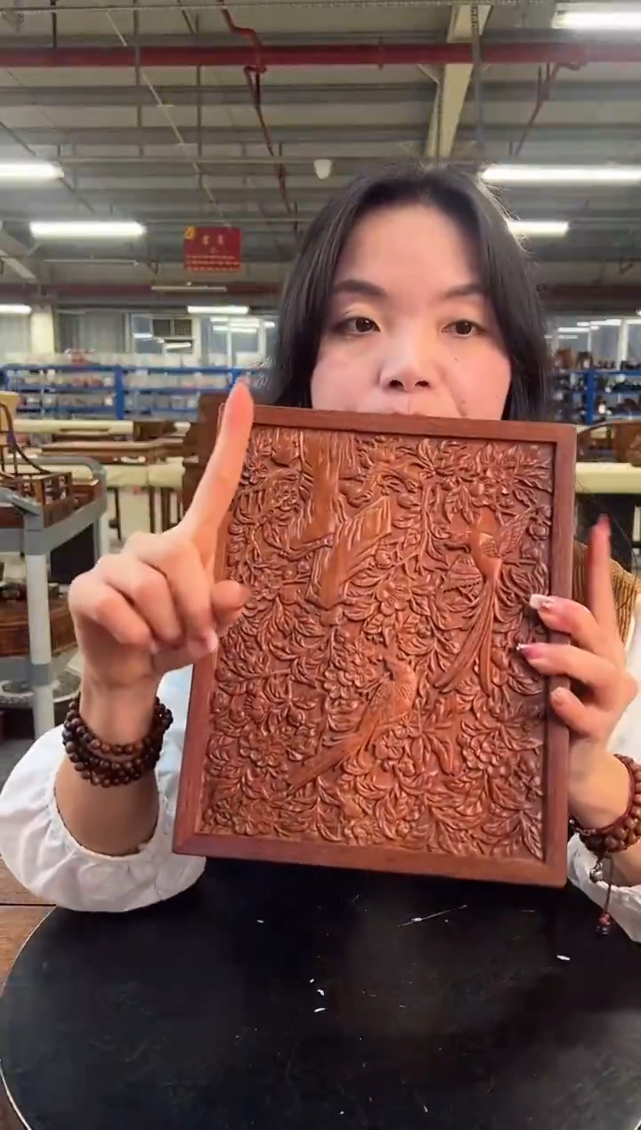 木DZ1029M51红梅花绶带长方盒