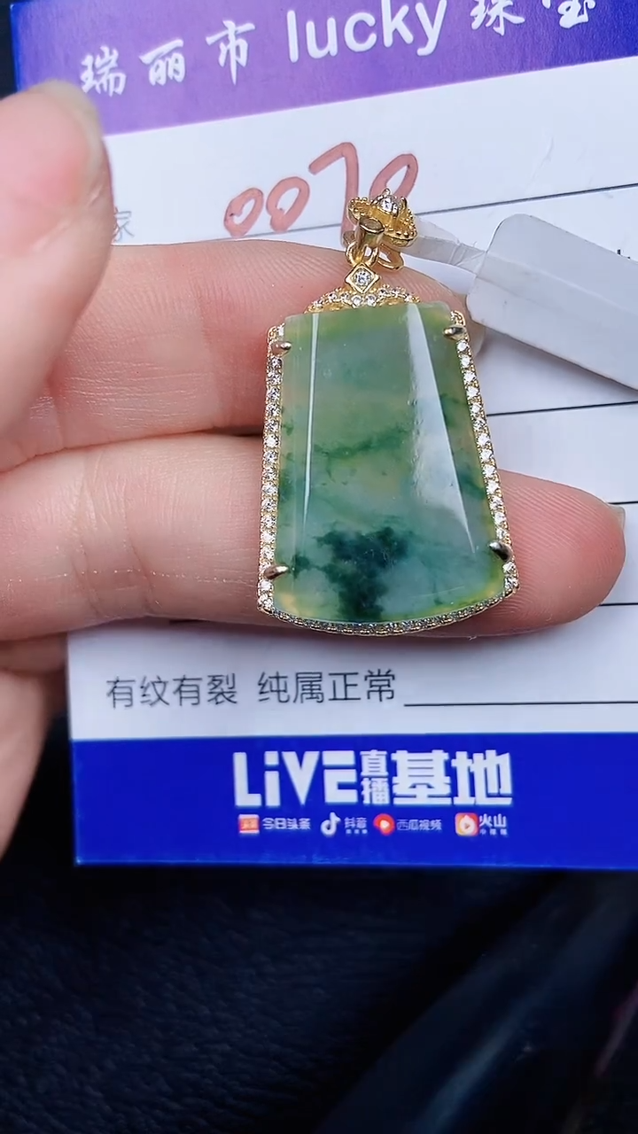 颈饰银S925镶嵌翡翠0078