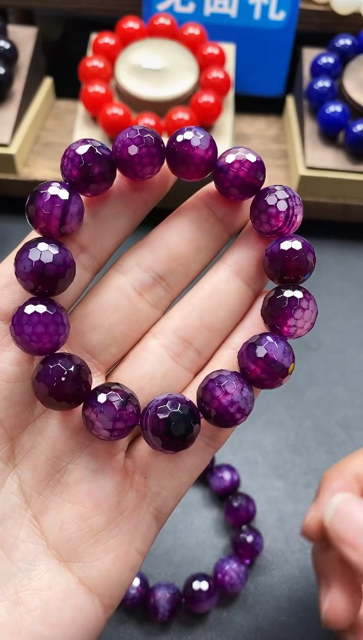 【闪购商品】玛瑙/玉髓手链未镶嵌钻切工艺紫杉醇浓度低卡14mm