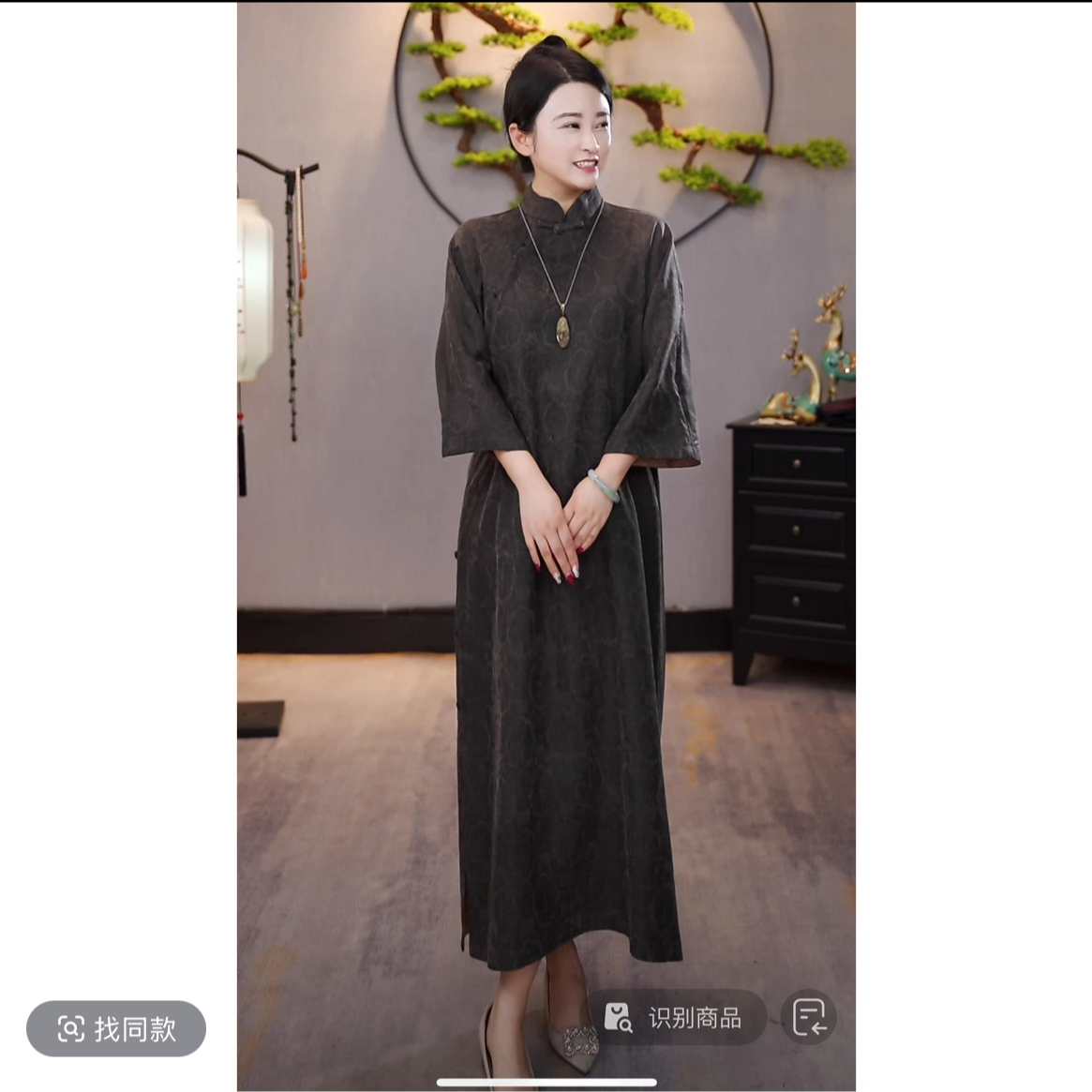 【千奈莉  】新中式柞蚕丝全孔萝设计师女装连衣裙YJ173