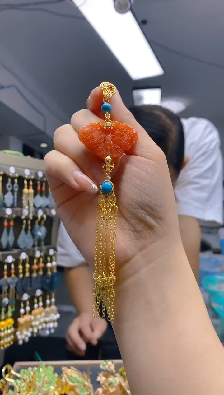 【闪购商品】翡翠耳饰合金0253翡翠压襟