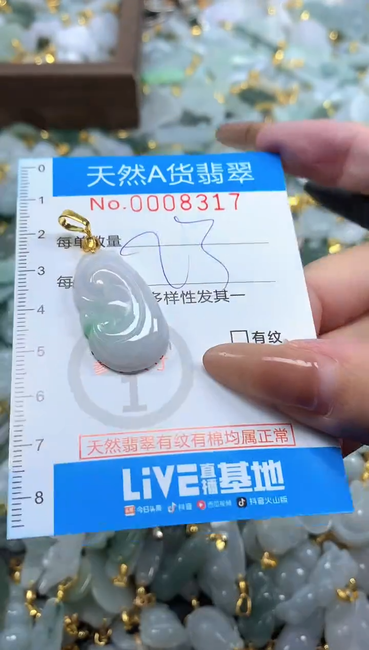 颈饰未镶嵌翡翠净货挂件-8317