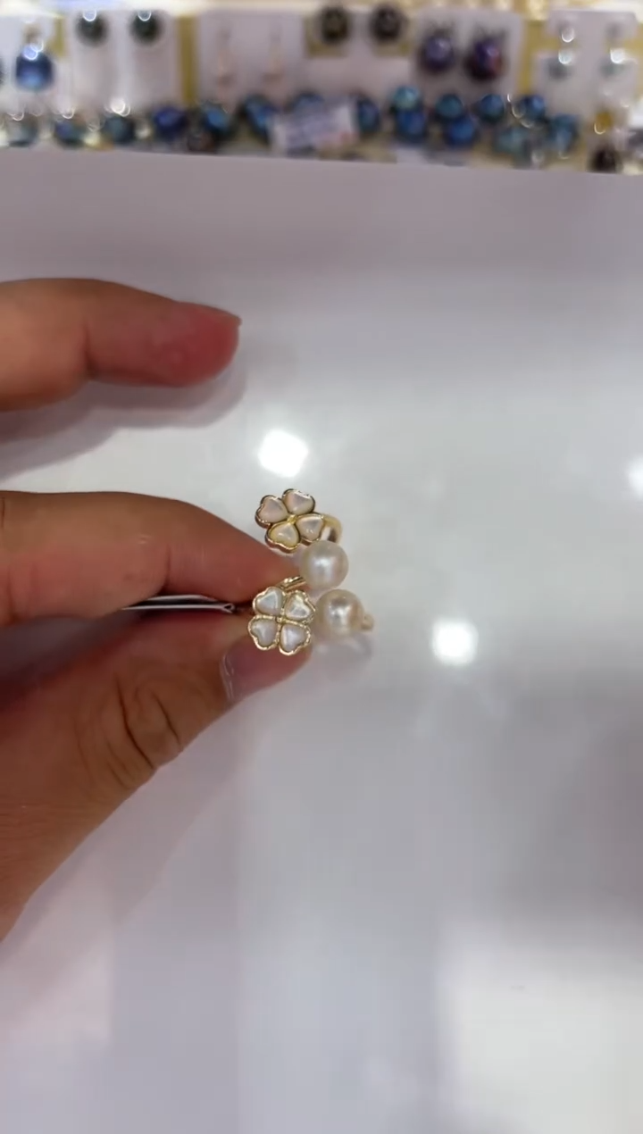 海水珍珠戒指银S925镶嵌非基地不带证书