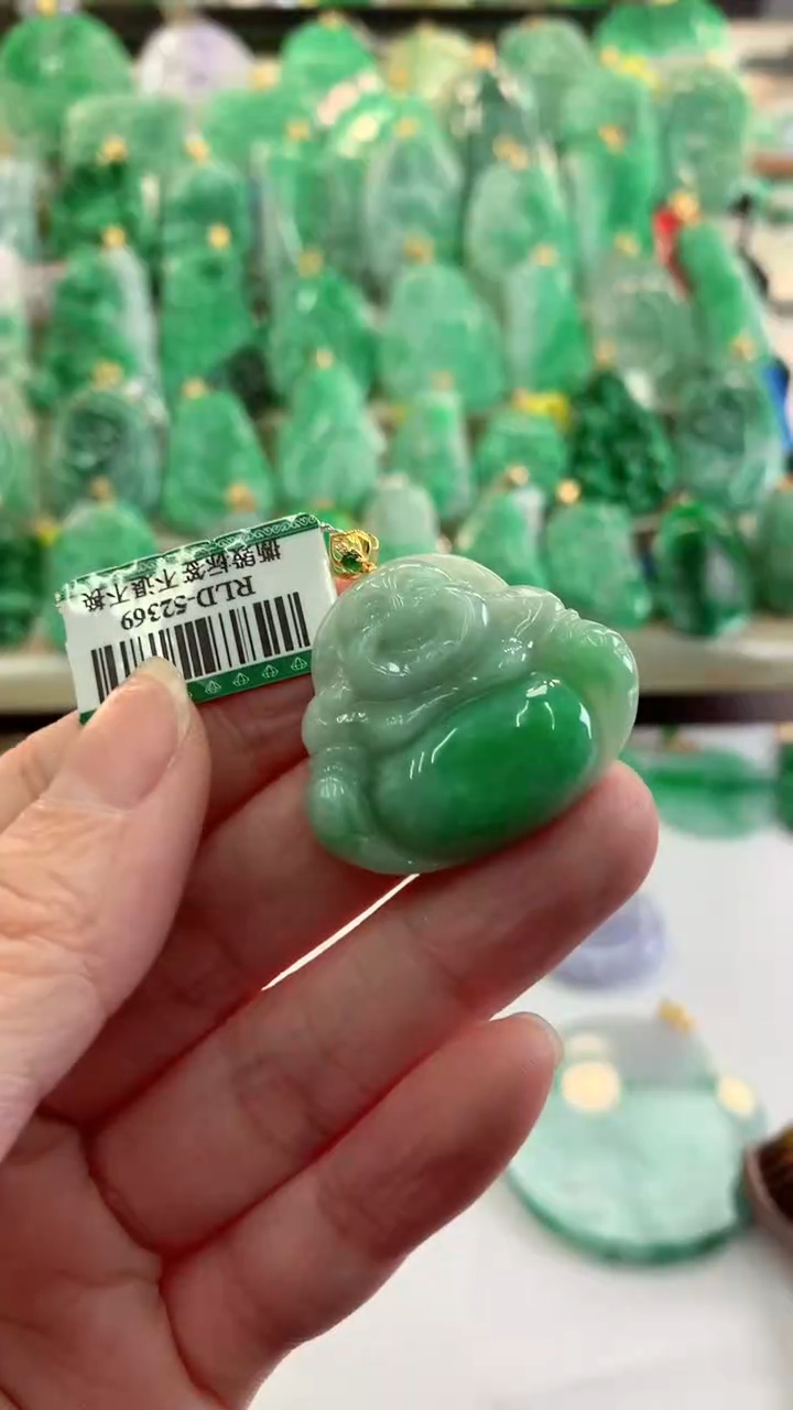 【闪购商品】翡翠吊坠(不含链)18K金镶嵌挂件