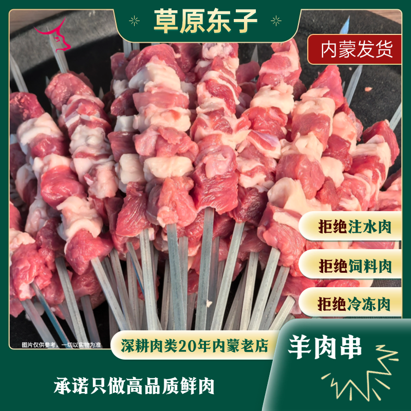 【大羊肉串】内蒙古鄂托克旗草原羊肉羊肉串50串左右（只发呼包鄂榆）