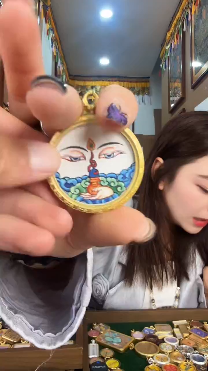 吊坠金刚萨埵-热贡纯手绘唐卡