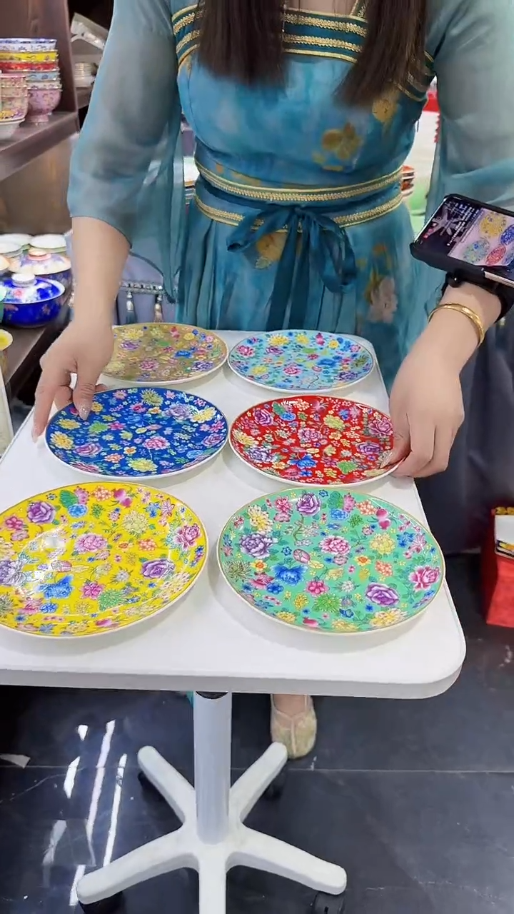 瓷片7英寸骨碟6个景德镇陶瓷