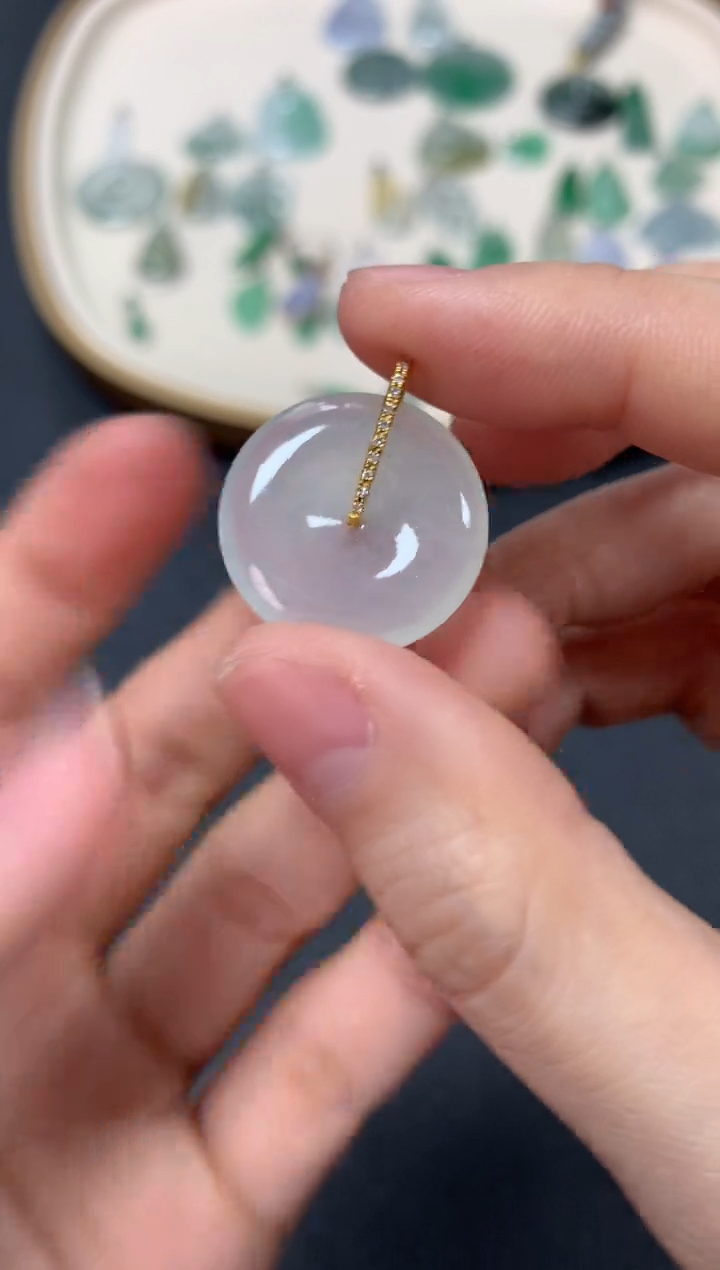 【闪购商品】翡翠吊坠(不含链)18K金镶嵌1580