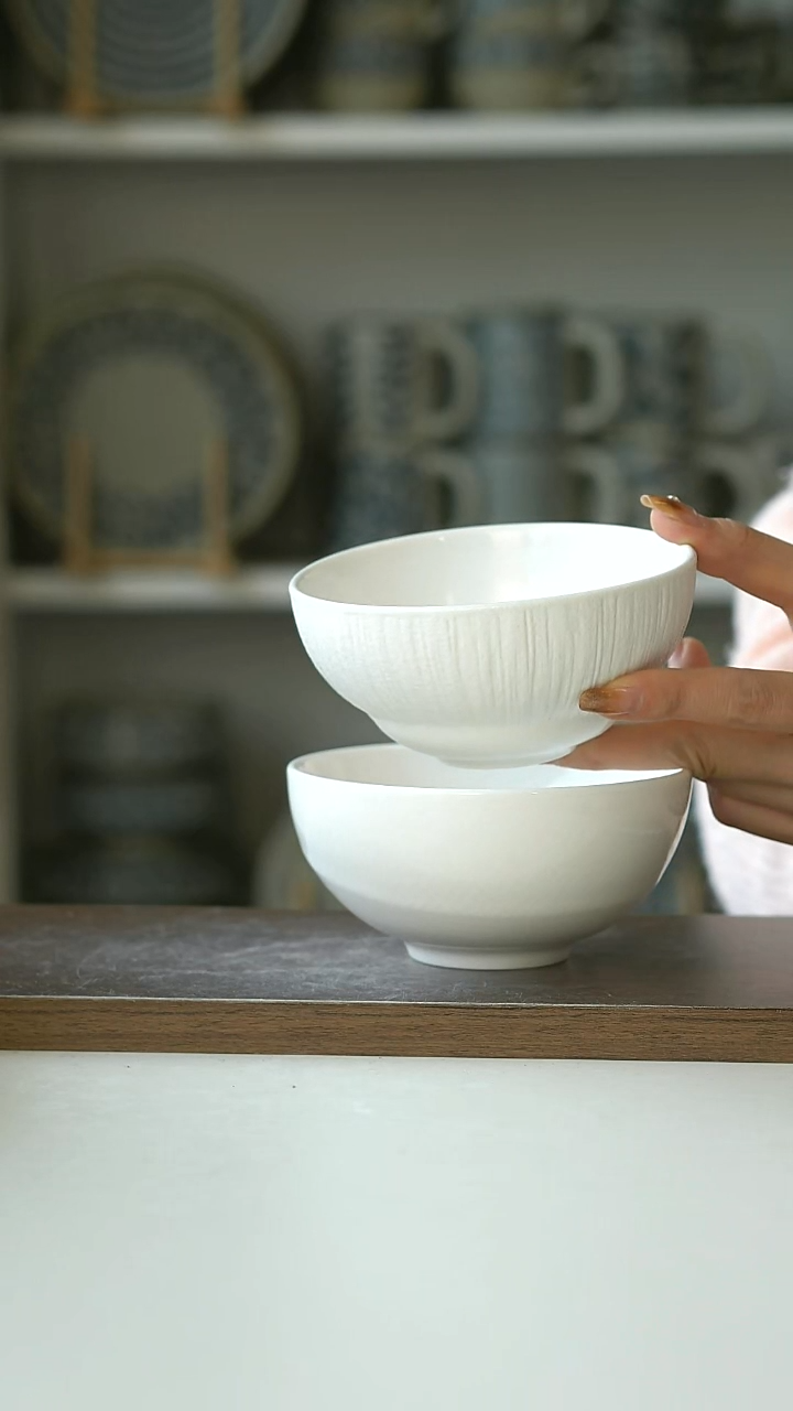 陶Dxc万象冰霜白米饭碗11cm+玉芝米饭碗11cm@4-2@