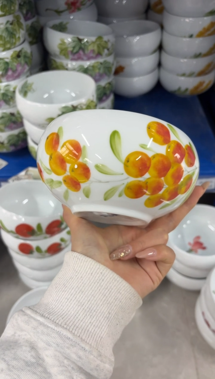 瓷片景德镇高温陶瓷食品级手绘釉中彩-大窝窝碗