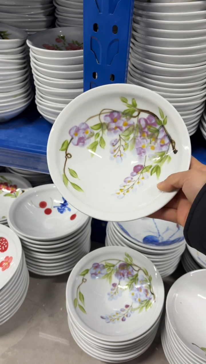 景德镇高温陶瓷食品级手绘釉中彩-大号斗笠碗