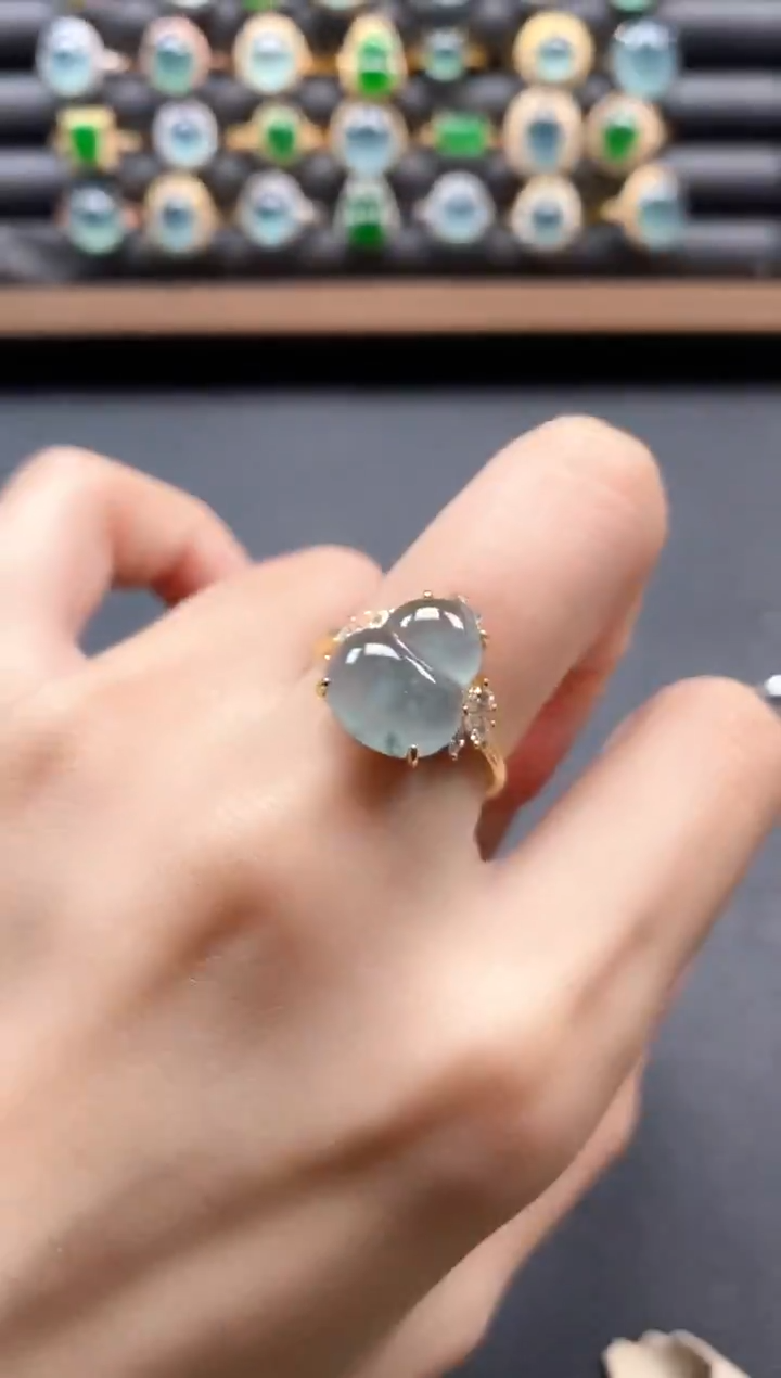 银S925镶嵌戒指翡翠55411