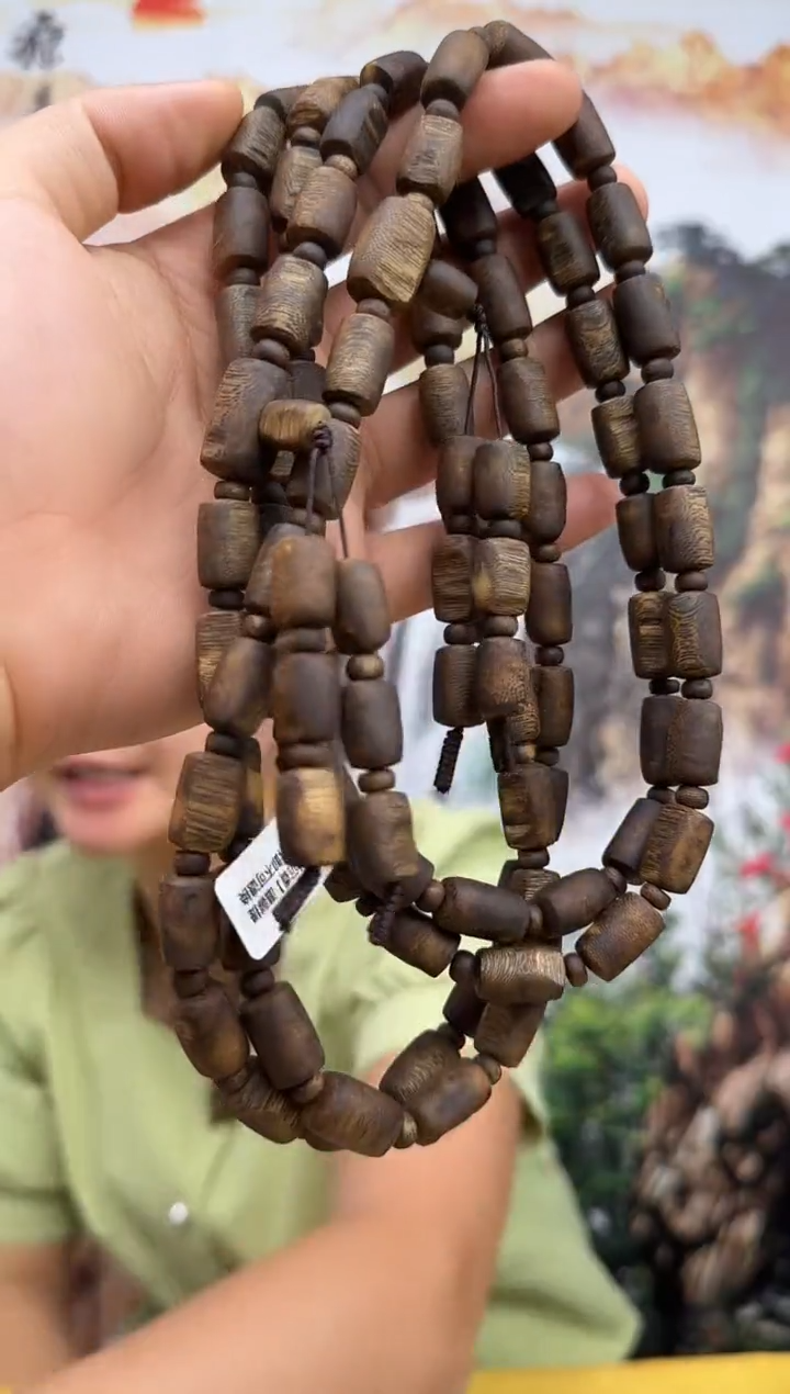 沉香手串奇楠白奇沉水浮留疤板头料多圈卡10-38克多样性发一条