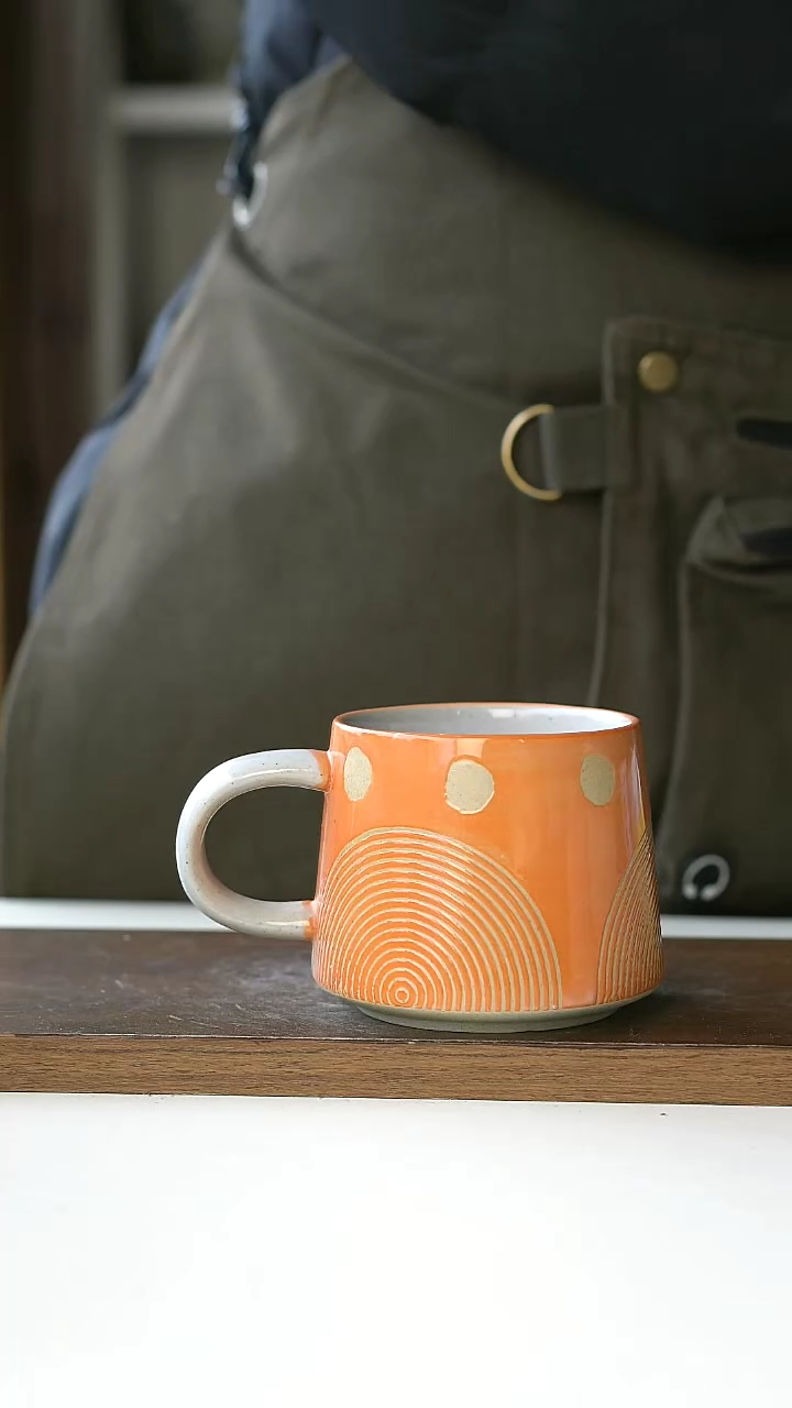 【闪购商品】陶瓷031粗陶瑕疵马克杯@4-2@