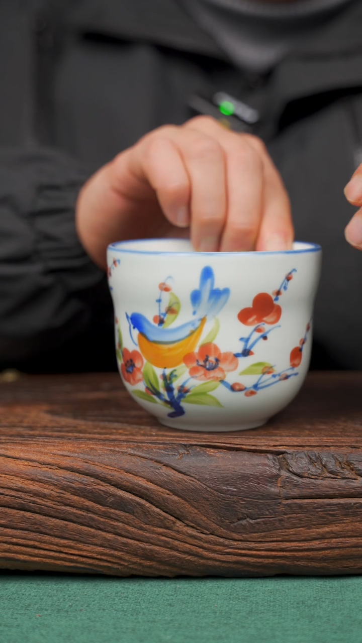 【闪购商品】瓷片85寻一缕瓷香杯釉下手工手绘瓷器