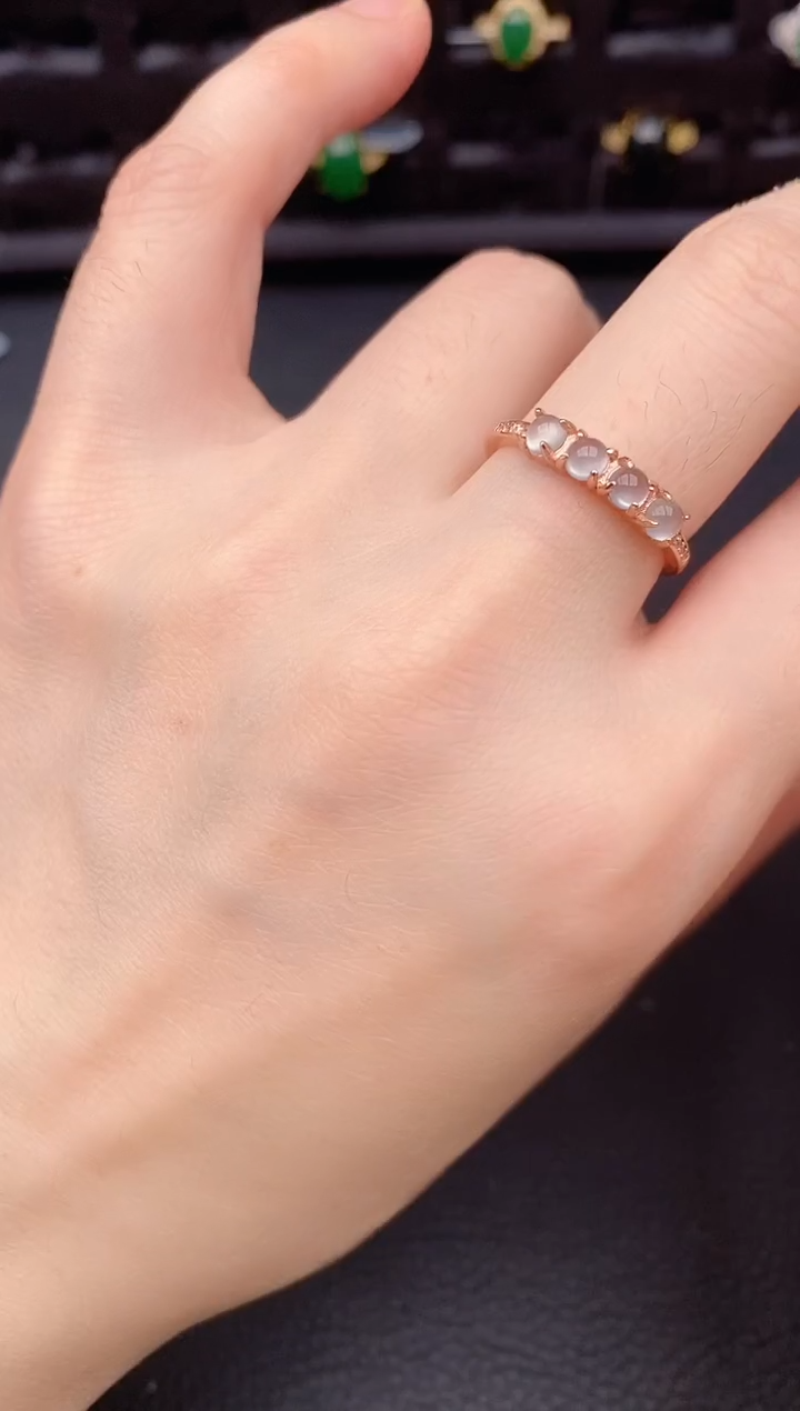 银S925镶嵌戒指翡翠天然a货翡翠160