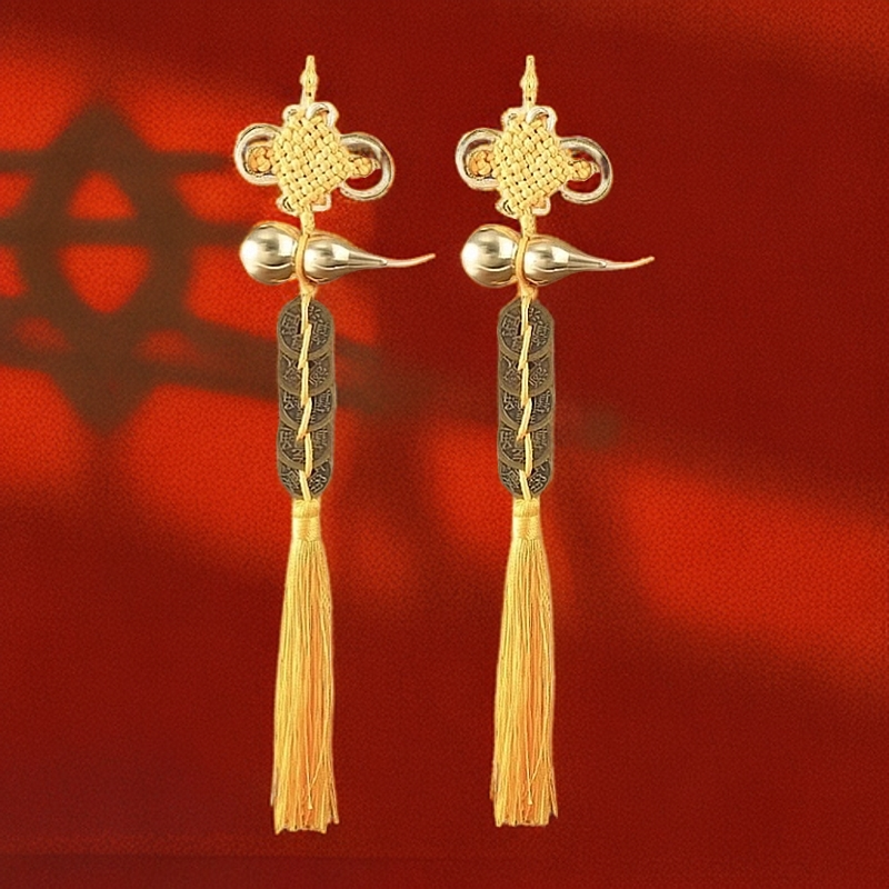 陈老师 纯铜吉祥如意贵人财葫芦五帝钱挂件