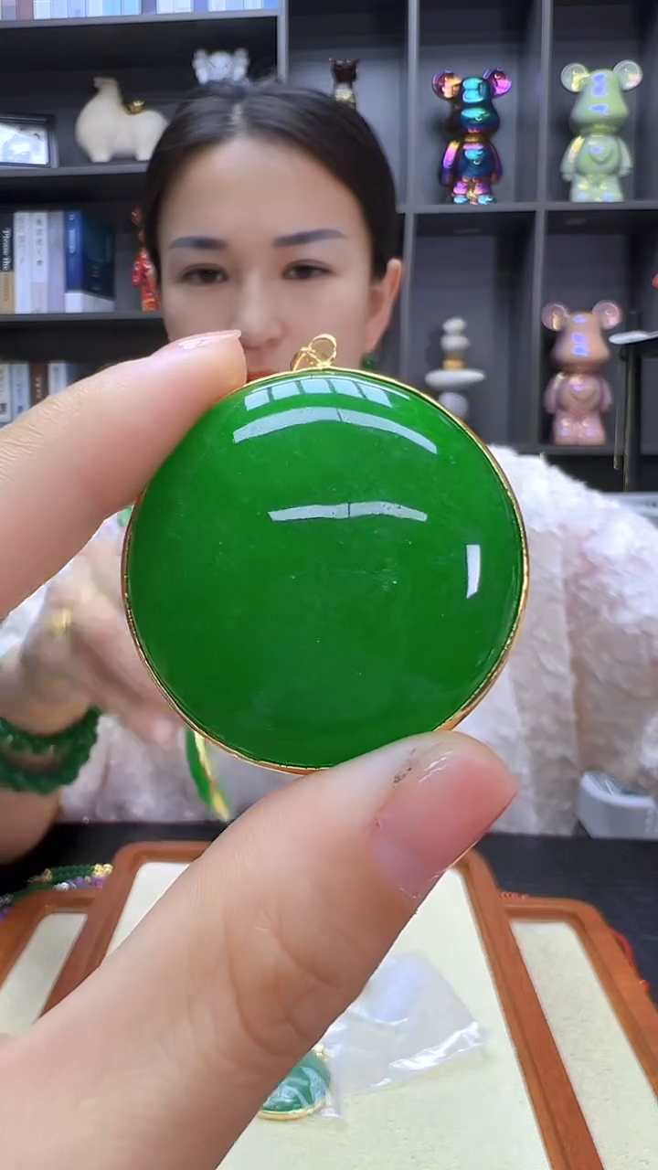 高货绿色diy劲饰圆牌