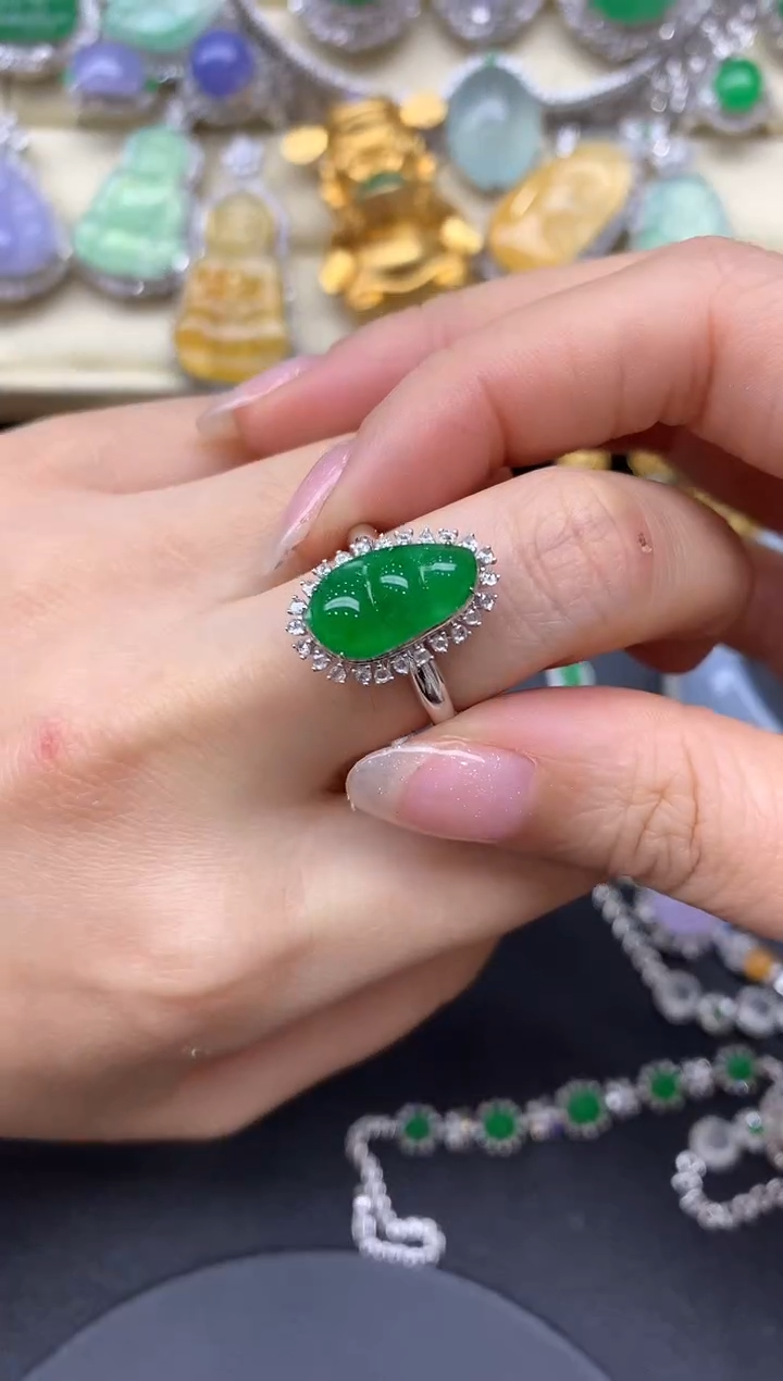 【闪购商品】翡翠戒指18K金镶嵌603-中国好珍宝