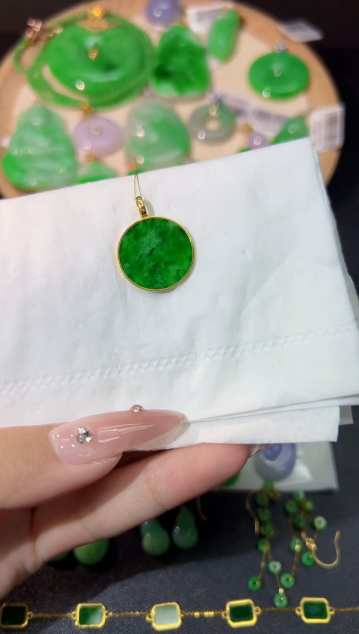 【闪购商品】翡翠颈饰18K金镶嵌Y缅料A货/支持复检/一件