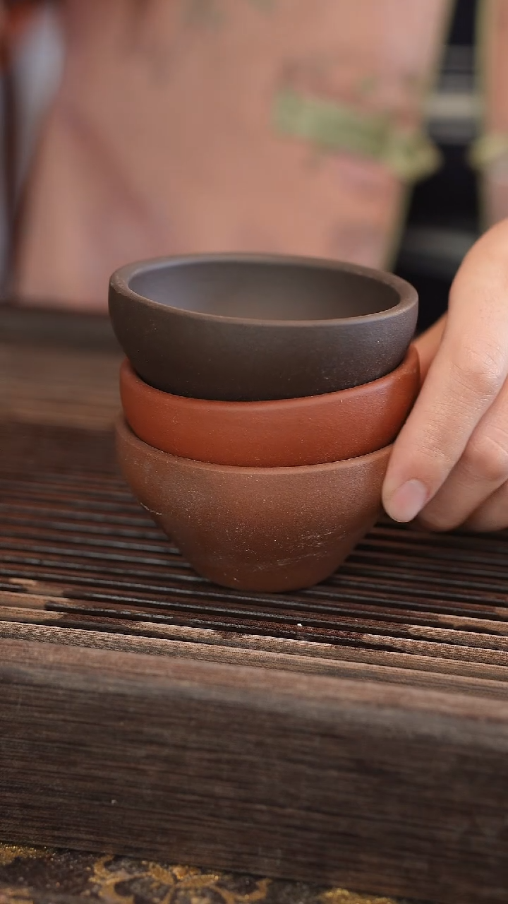 茶壶紫砂【发三个杯子】斗笠杯