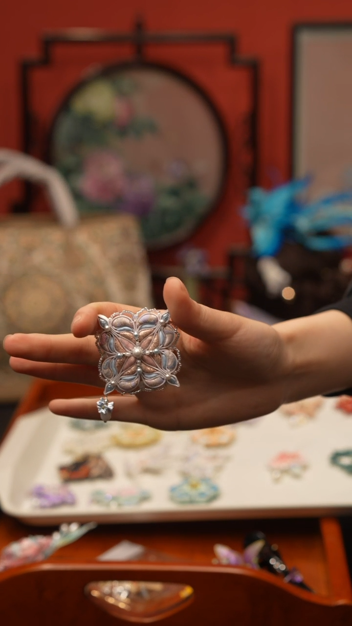 刺绣?*点非遗手工绒花饰品