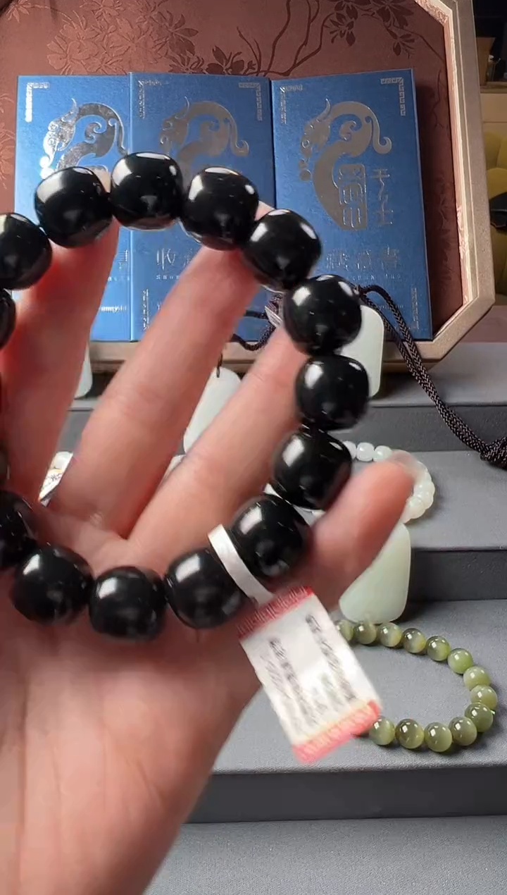 【闪购商品】和田玉（子料）手链未镶嵌JYMND41225-2戈壁籽料黑青老型