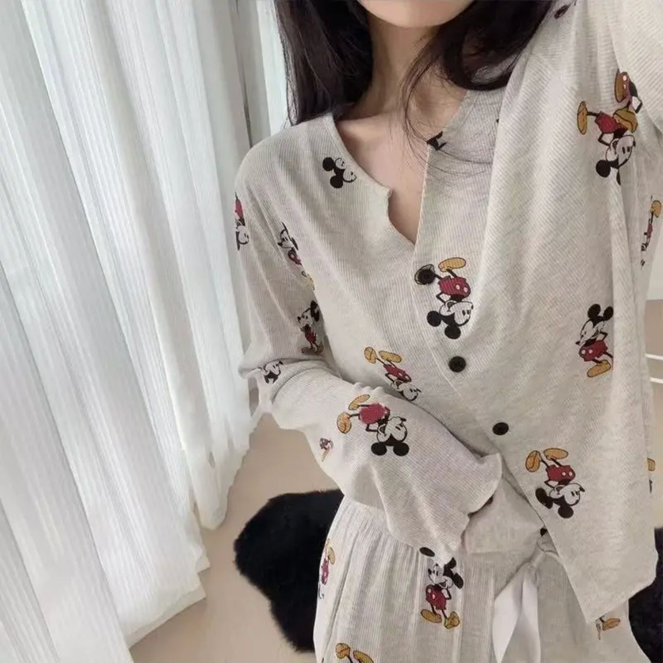 长袖上衣+长裤莫代尔睡衣家居服套装