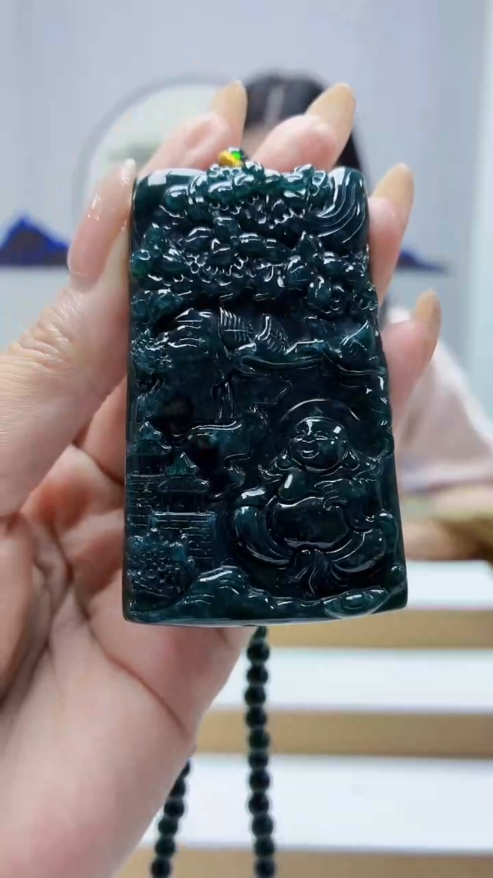 未镶嵌定制翡翠4812MM-毛货挂件37赠珠链