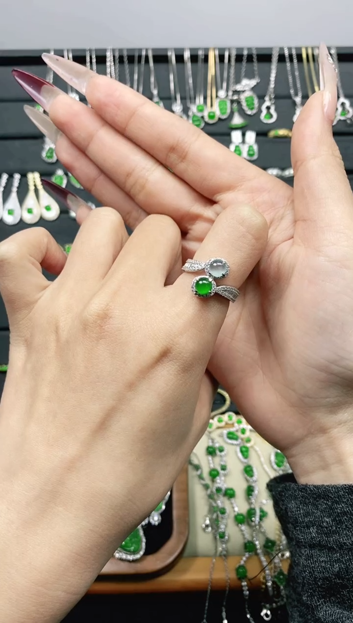 【闪购商品】翡翠戒指银S925镶嵌多样性