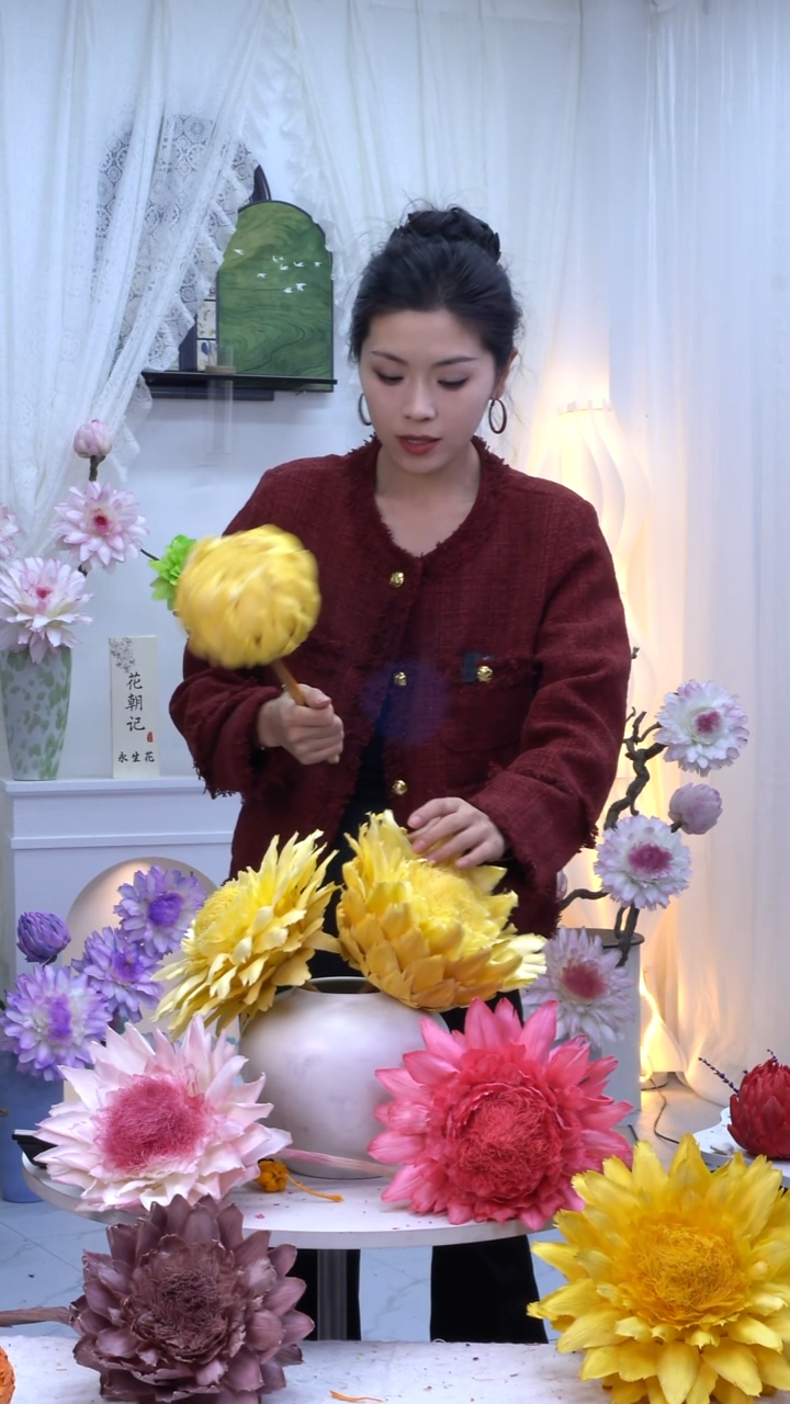 永生洋蓟黄色单头