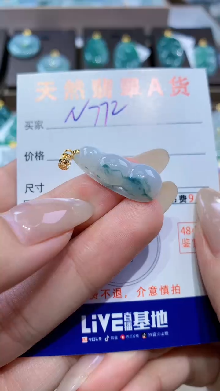 颈饰未镶嵌翡翠天然缅甸翡翠A货挂件 