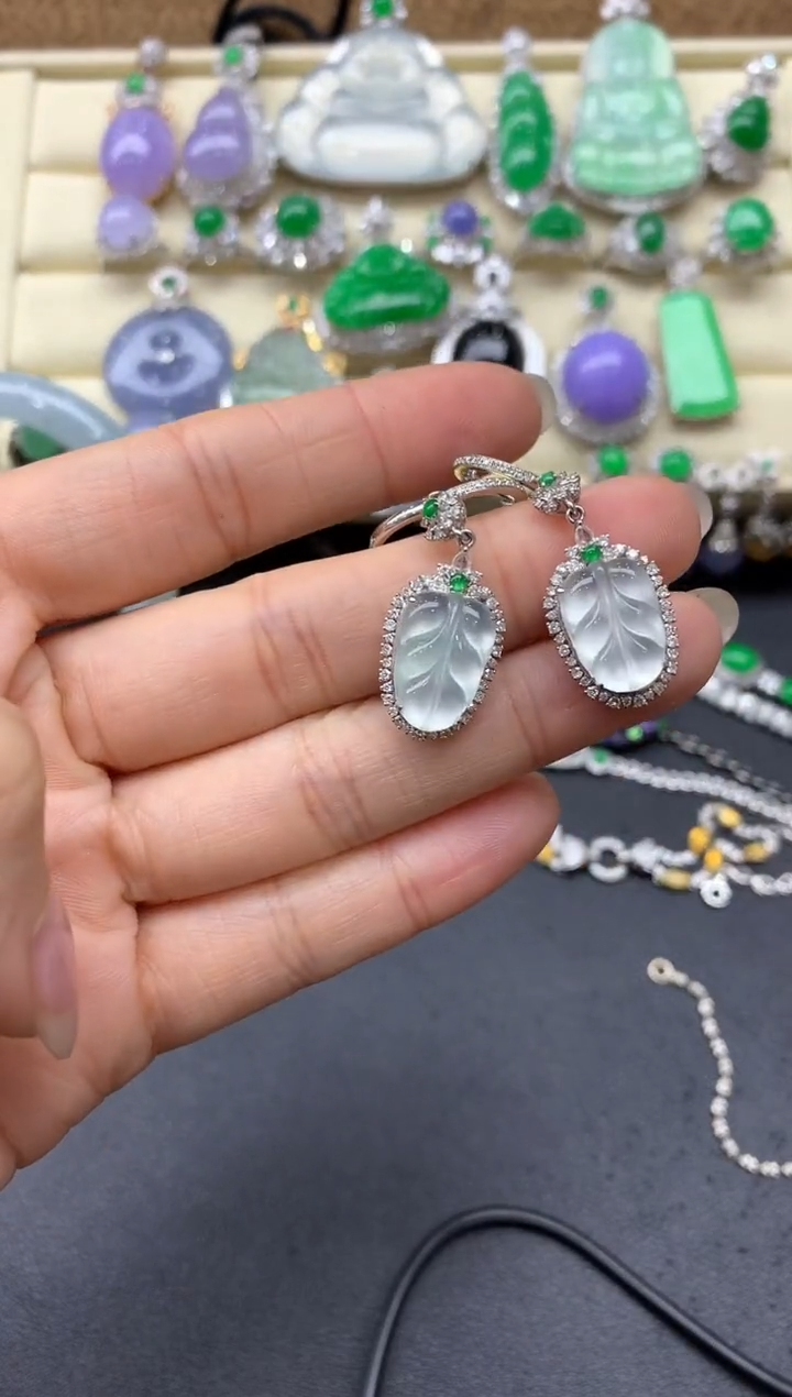 【闪购商品】翡翠耳饰18K金镶嵌584-中国好珍宝