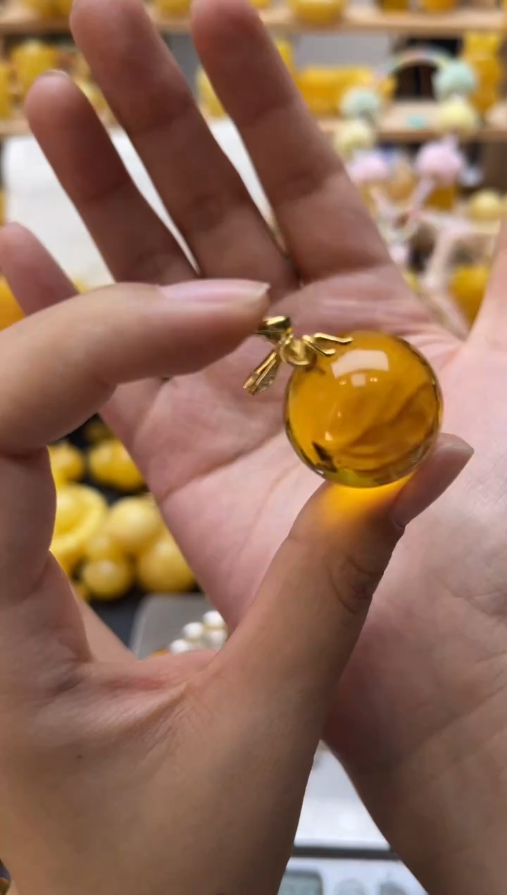 琥珀银S925镶嵌珠宝奇石084琥珀蜜蜡微瑕