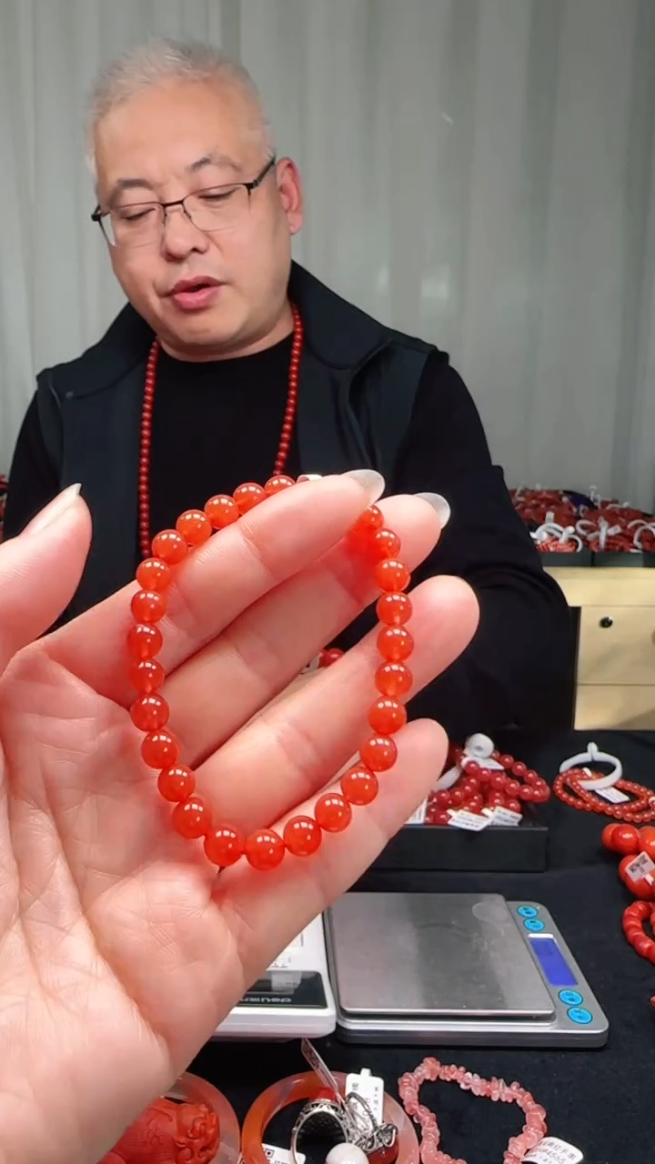 未镶嵌多样性发一件南红玛瑙6mm保山圆珠单圈  冰橙