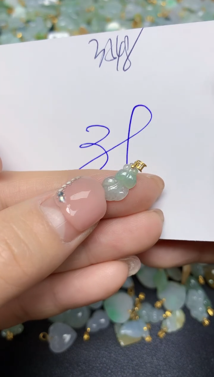 【闪购商品】翡翠挂件18K金镶嵌 天然翡翠A货