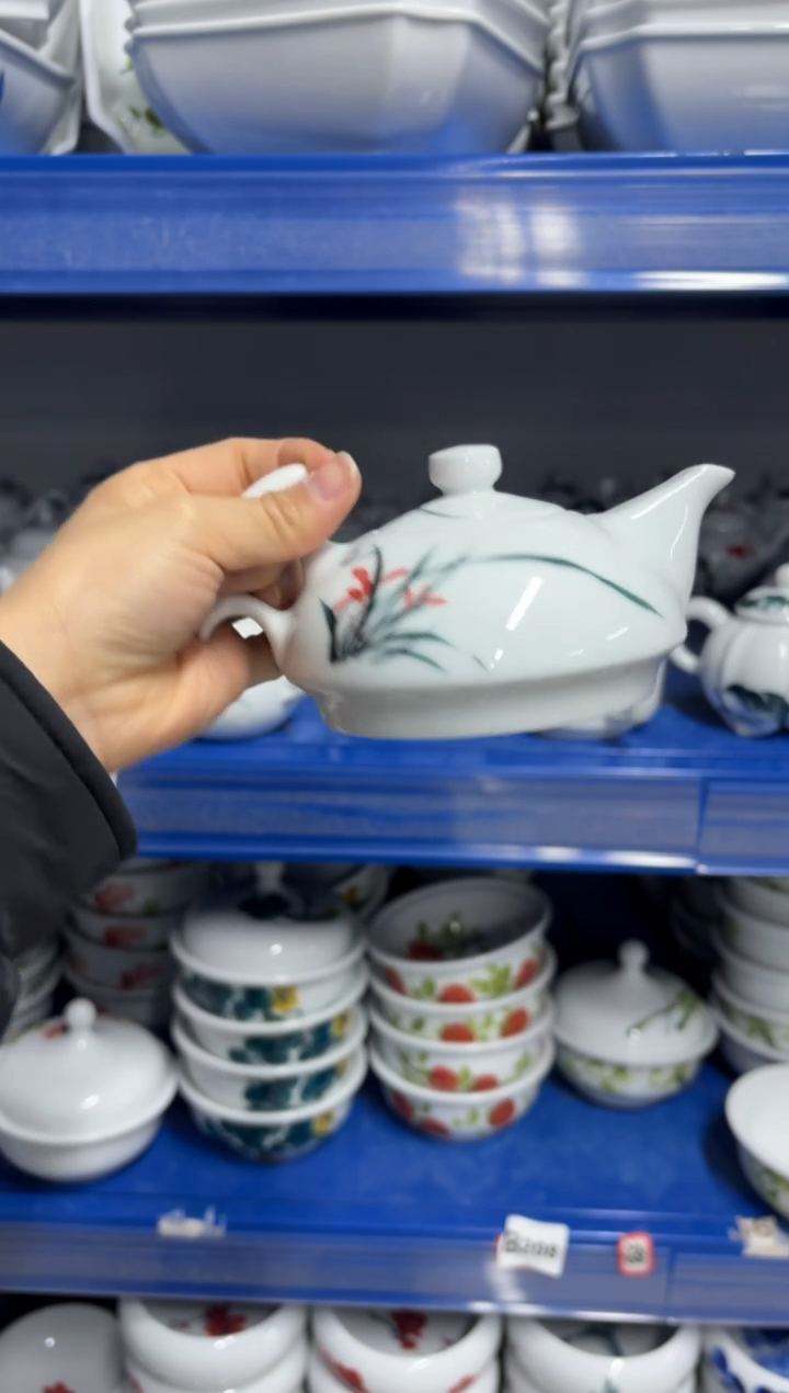 景德镇高温陶瓷食品级手绘釉中彩-小茶壶