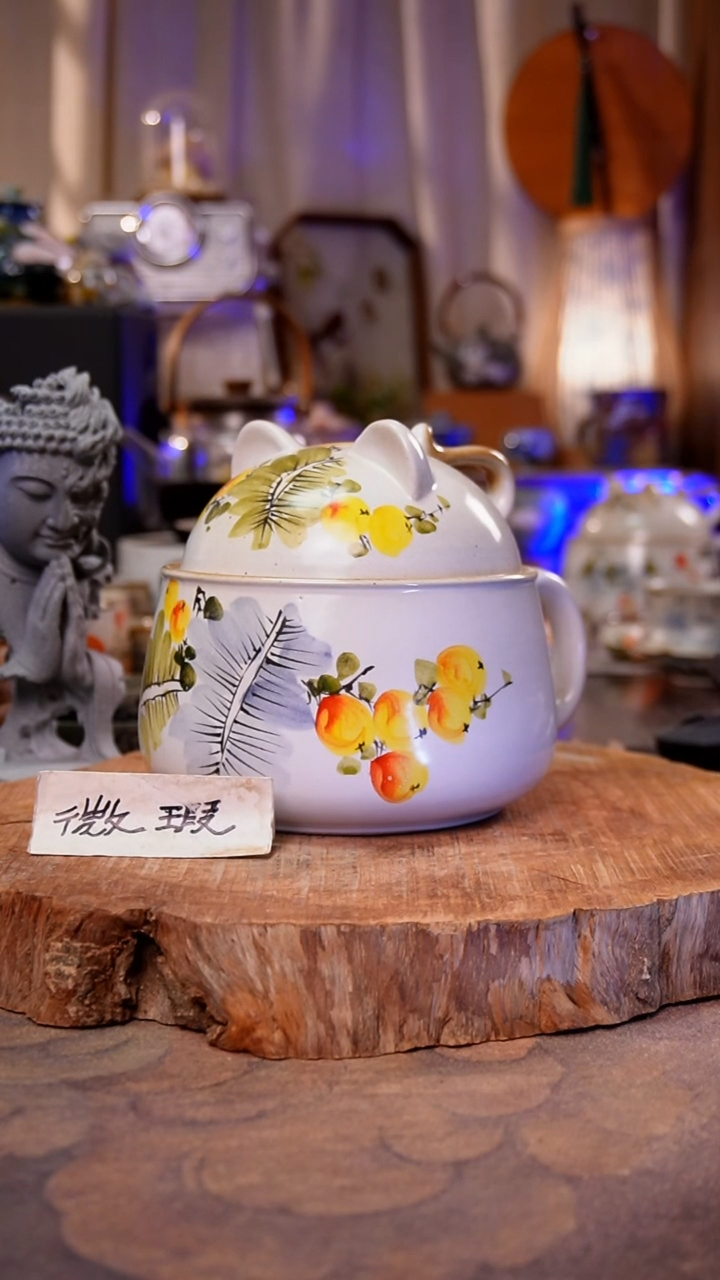 杯子琵琶芭蕉叶手工手绘手工手绘