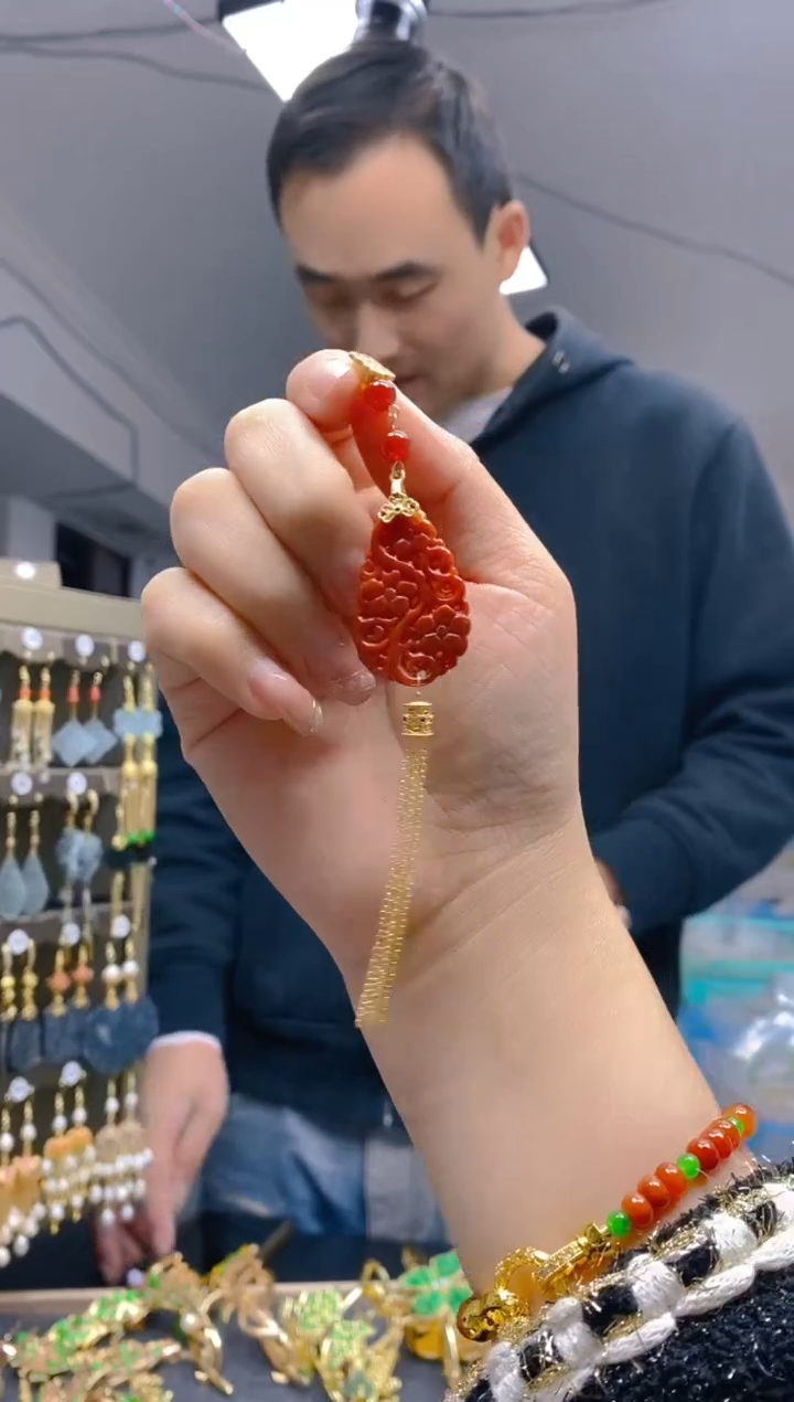 【闪购商品】翡翠耳饰合金0228翡翠压襟