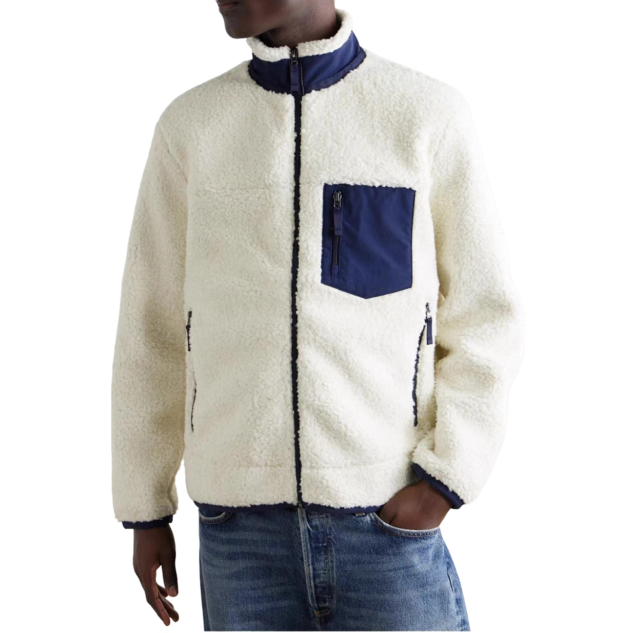 R 美式经典 Fleece Jacket 厚款毛毛拉链外套夹克 Y