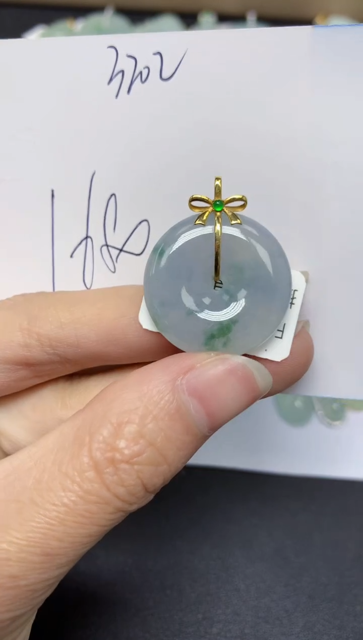 【闪购商品】翡翠18K金镶嵌颈饰天然翡翠A货