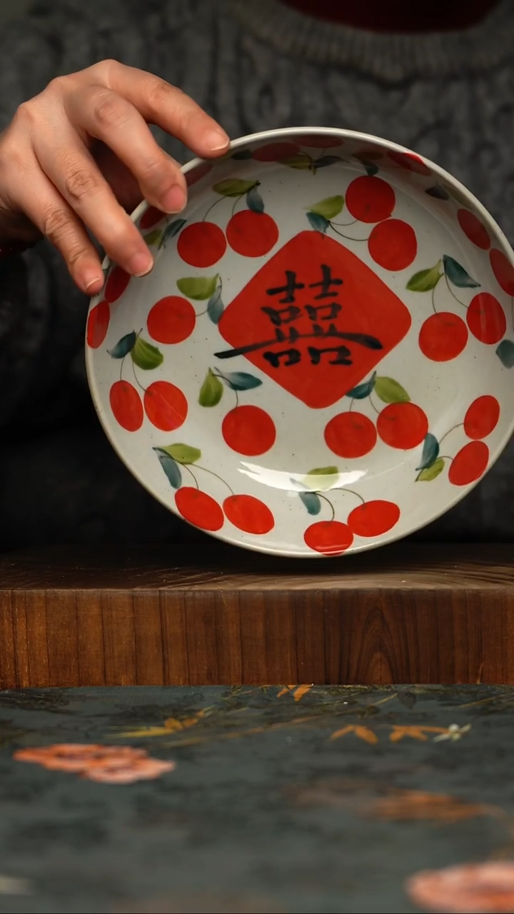 瓷片釉下彩手工手绘同款陶器