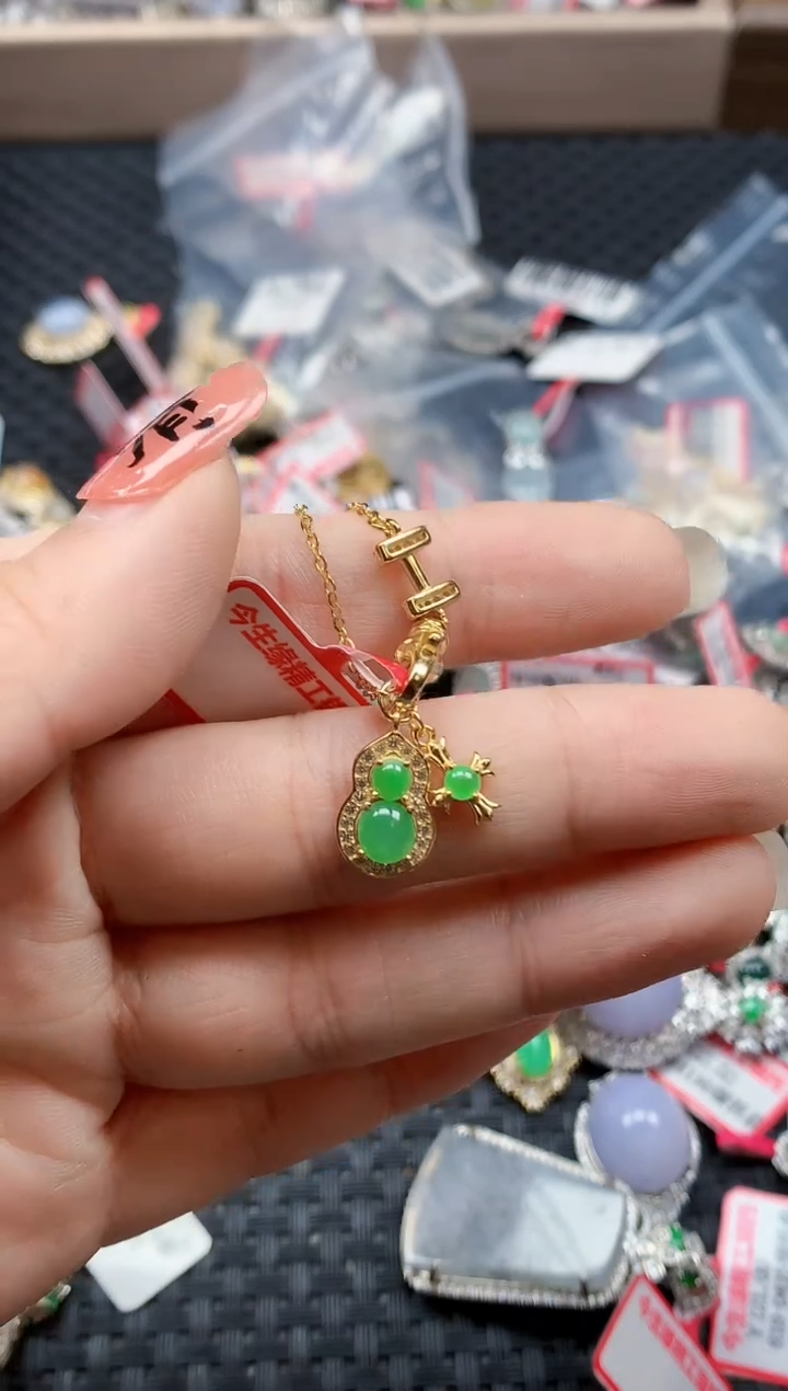 银S925镶嵌戒指翡翠天然A货缅甸翡翠