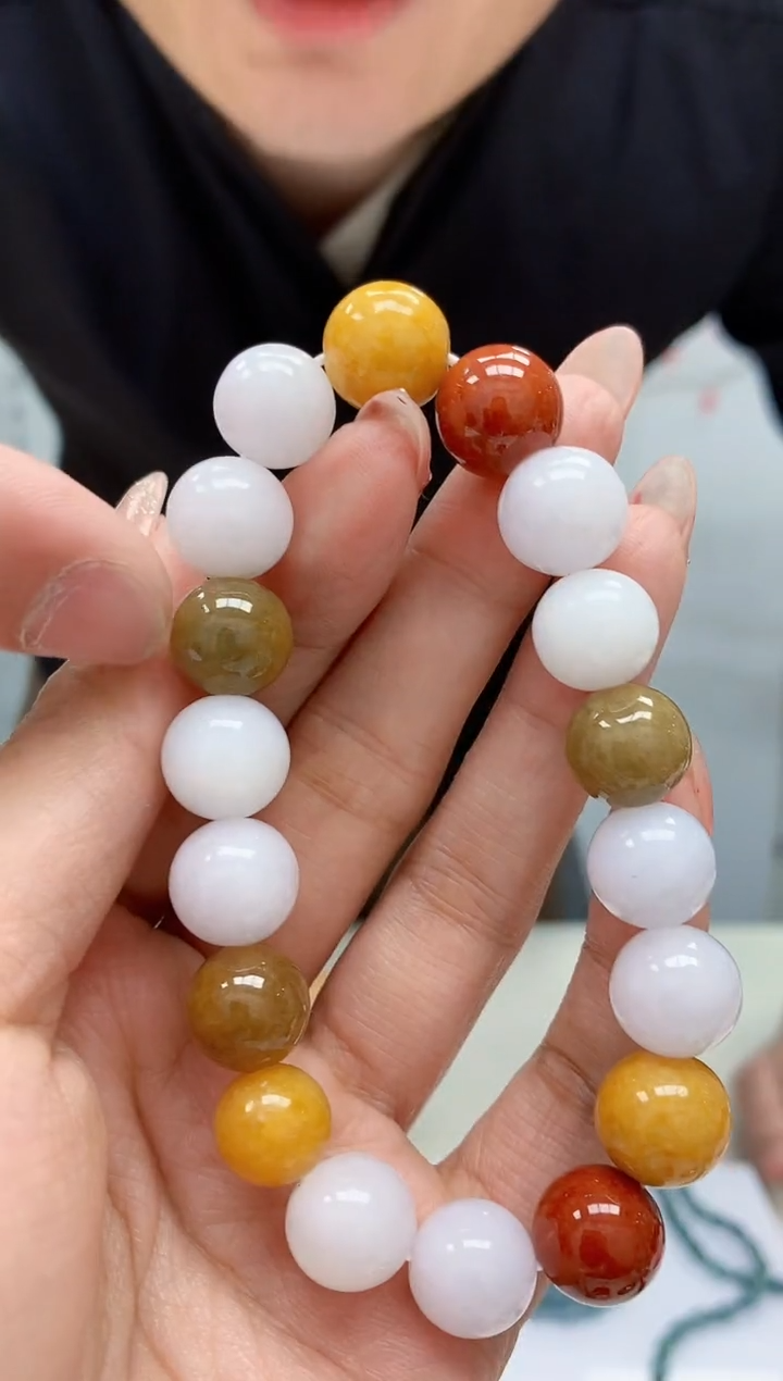 【闪购商品】定制翡翠未镶嵌4990MM-毛货手串80