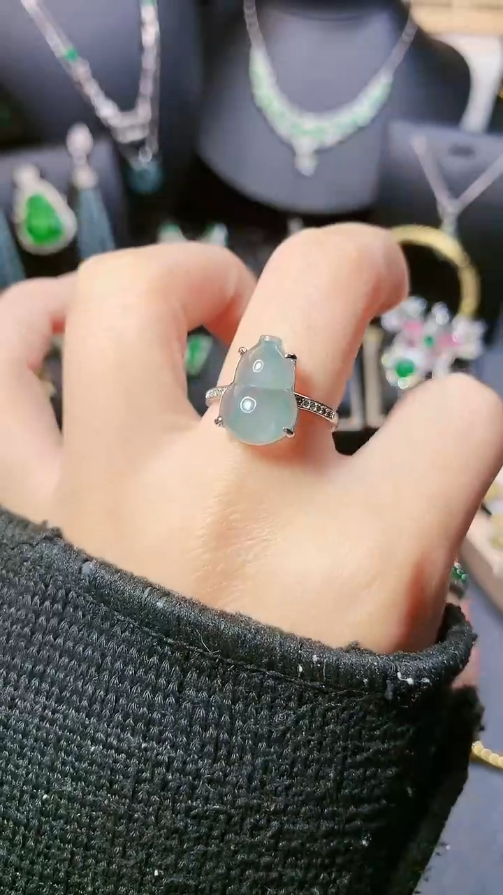 【闪购商品】翡翠戒指银S925镶嵌戒指