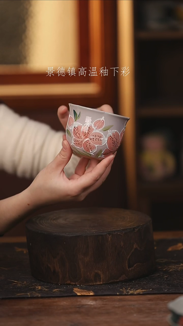 陶瓷 景德镇高温釉下手绘陶瓷@L469@