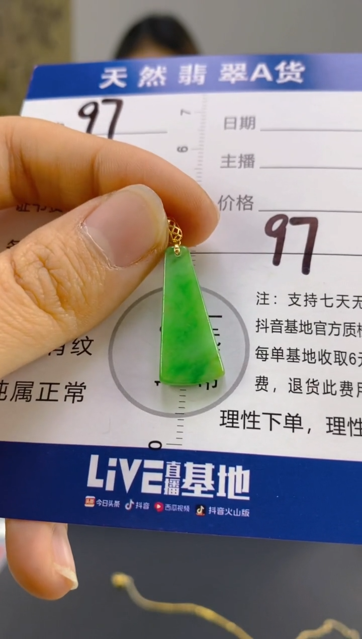 【闪购商品】翡翠颈饰18K金镶嵌天然A货翡翠